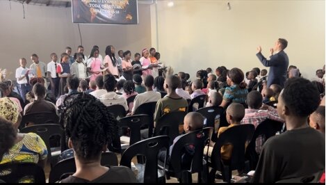 A service at the church in Mozambique